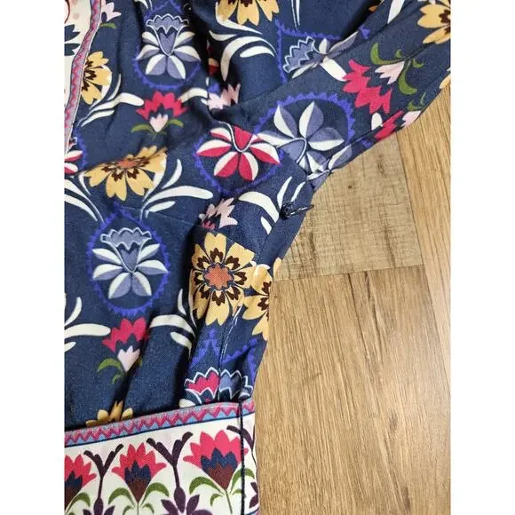 Untuckit Flora Dress Women's Size M EUC Cottage Bohemian Navy Floral - Picture 9 of 13